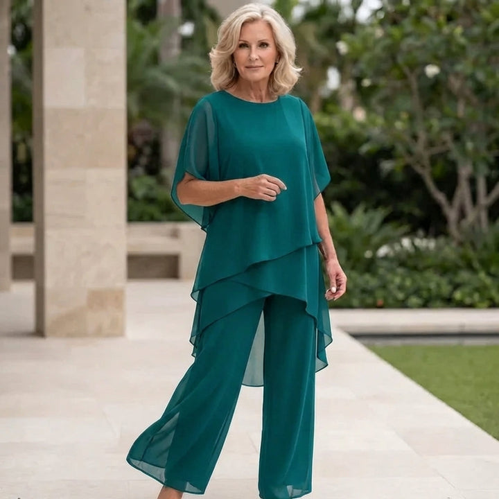 Margaret™ | Suit with draped palazzo pants