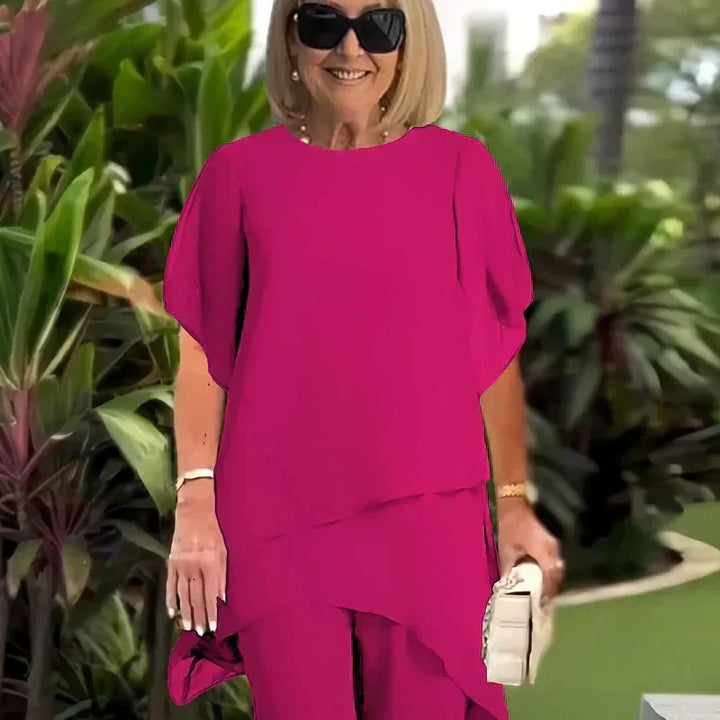 Margaret™ | Suit with draped palazzo pants