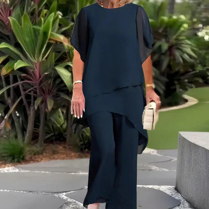 Margaret™ | Suit with draped palazzo pants