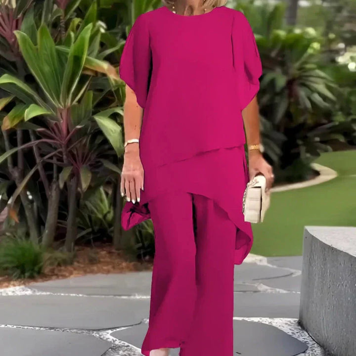 Margaret™ | Suit with draped palazzo pants